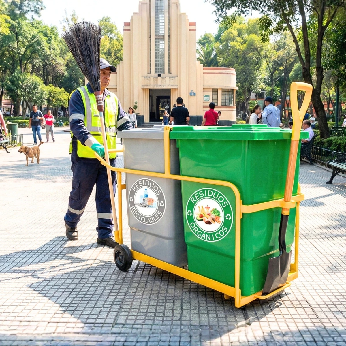 Carro recolector de basura plástico