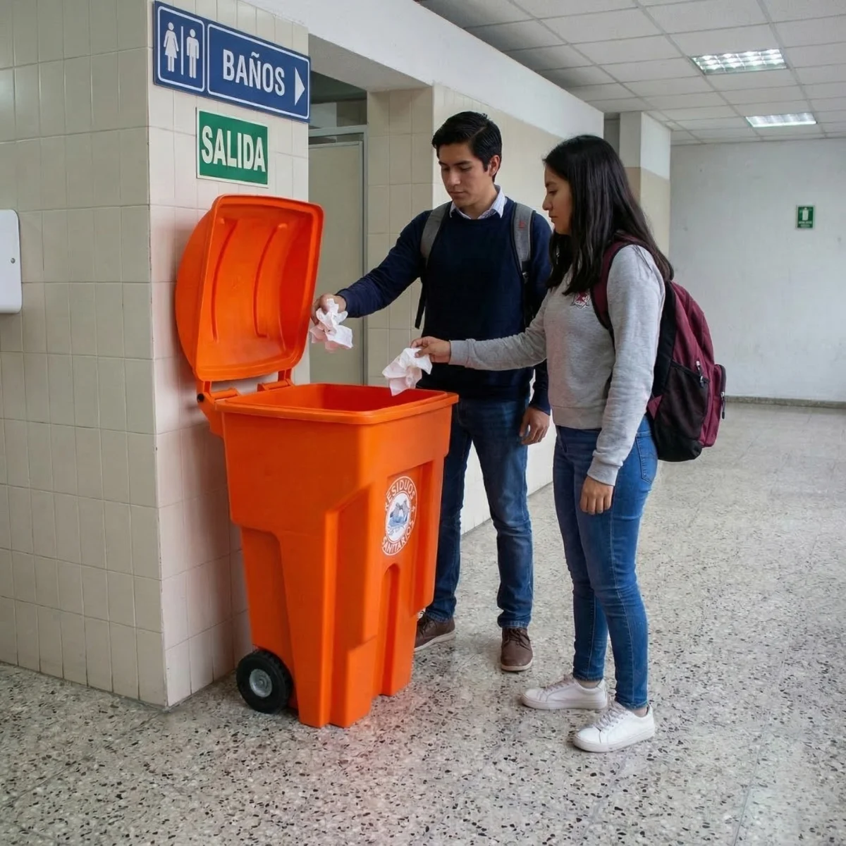 Bote para basura con ruedas