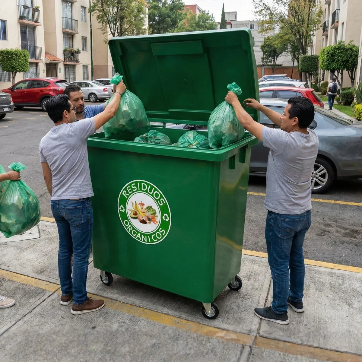 Contenedores de basura con ruedas