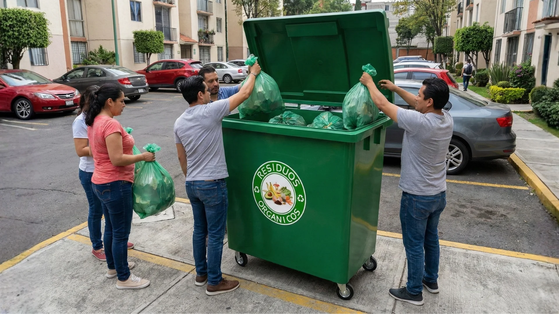 Contenedores de basura con ruedas