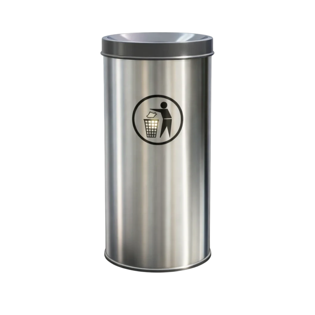 Contenedores de basura de metal