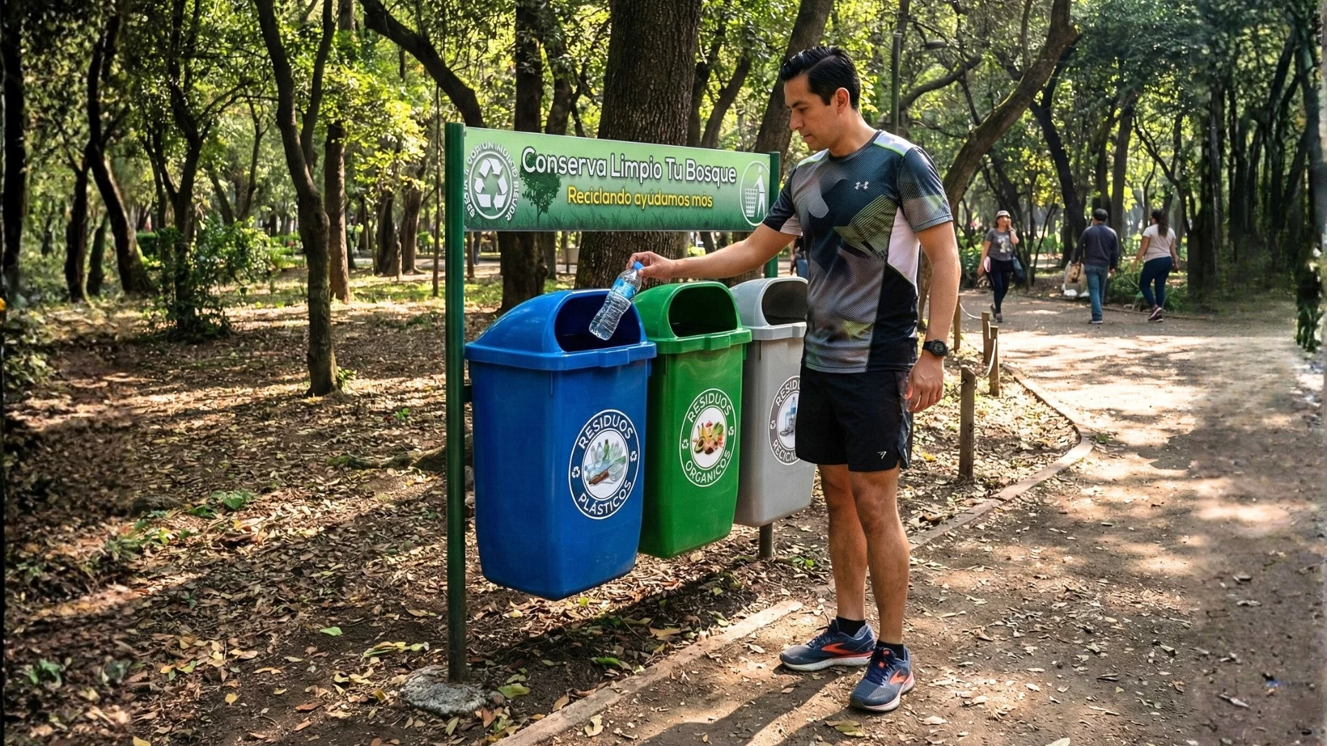 Bote de basura triple
