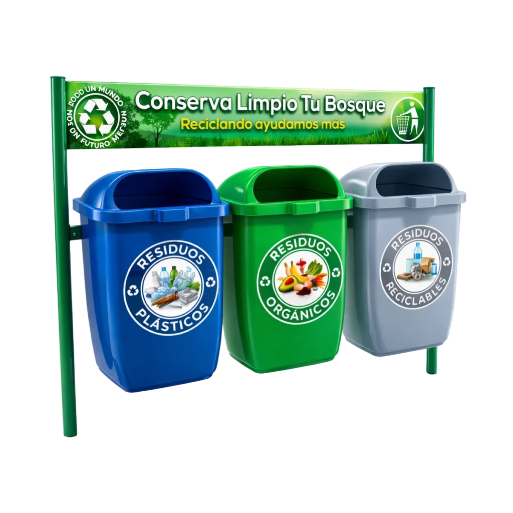 Bote de basura triple