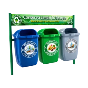 Bote de basura triple