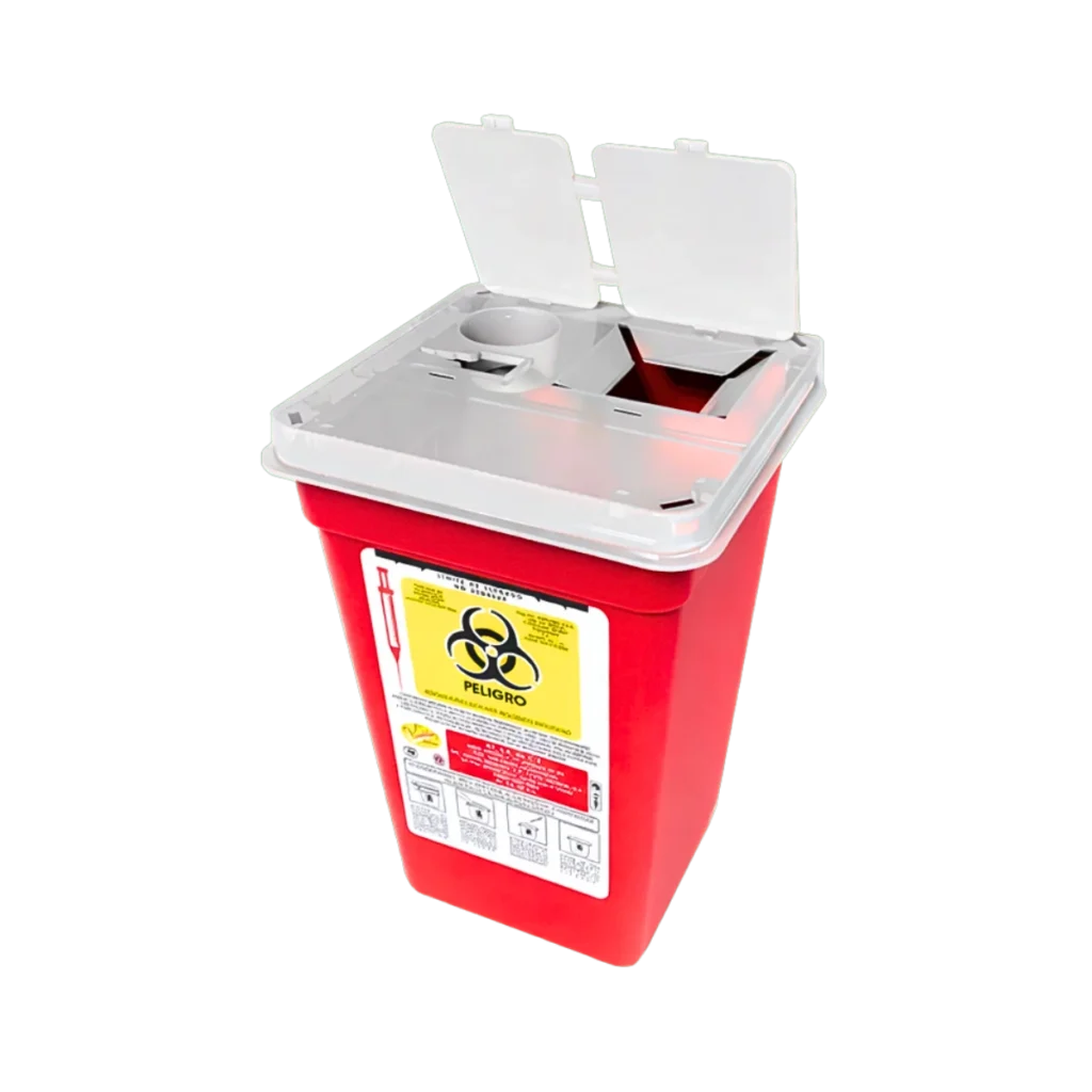 Bote rojo para agujas