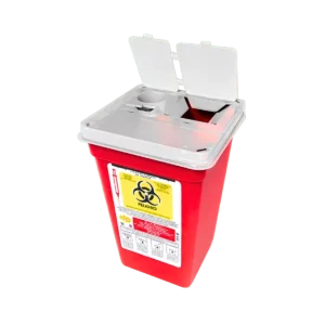 Bote rojo para agujas